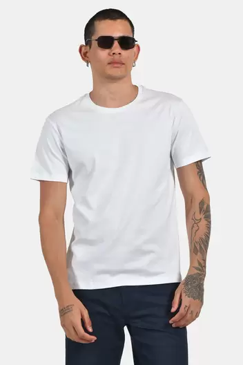 Ανδρικό 100% Βαμβακερό T-shirt Με Logo Στο Πίσω Μέρος - ΛΕΥΚΟ                                                                Ανδρικό 100% Βαμβακερό T-shirt Με Logo Στο Πίσω Μέρος - ΛΕΥΚΟ