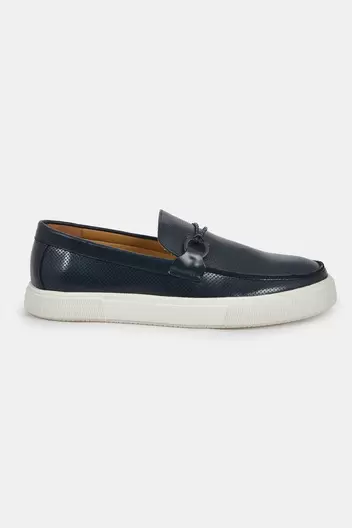 Ανδρικό Δερμάτινο Slip-on Sneaker - NAVY                                                                Ανδρικό Δερμάτινο Slip-on Sneaker - NAVY