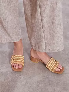 Mules with straw detail