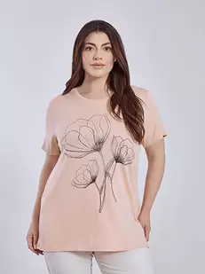Top long with strass flower