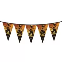 Halloween Χάρτινα Σημαιάκια Τρομακτικό Σπίτι 10τμχ. - 2.66m