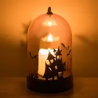 Halloween Διακοσμητικός Θόλος LED με Κερί Ø8x14cm