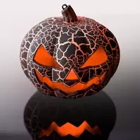 Halloween Διακοσμητική Κολοκύθα Μαύρη με Led & Ήχο 15x15x14cm