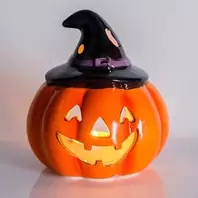 Halloween Διακοσμητική Βάση Ρεσώ Κεραμική Κολοκύθα Ø13x12cm
