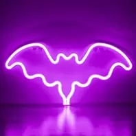 Φωτιστικό LED Neon Νυχτερίδα Μωβ USB 35x1.2x16.5cm