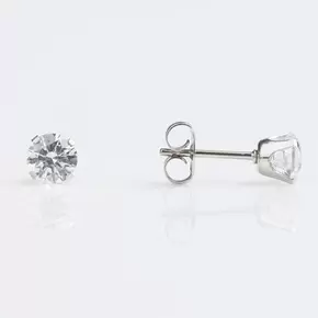 Λευκό Strass 5mm (ασημί δέσιμο)