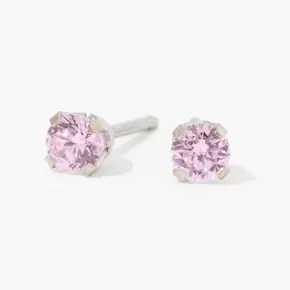 Ροζ Strass 4mm (ασημί δέσιμο)