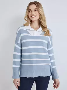Sweater knitted striped