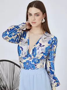 Bodysuit floral satin