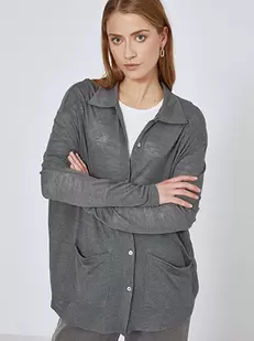 Cardigan with point collar