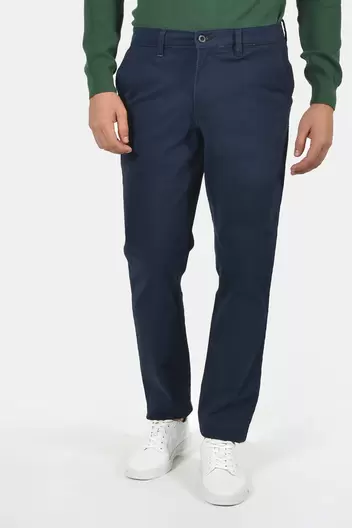 Ανδρικό Chinos Παντελόνι Classic Fit Από Βαμβάκι Με Ελαστίνη - NAVY                                                                Ανδρικό Chinos Παντελόνι Classic Fit Από Βαμβάκι Με Ελαστίνη - NAVY