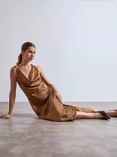 Dress satin maxi