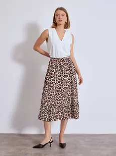 Skirt leopard midi