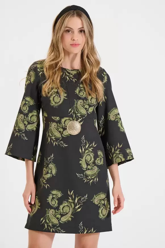 Φόρεμα σε γραμμή Α με paisley μοτίβο
