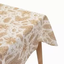Χριστουγεννιάτικο Τραπεζομάντηλο 80x80 εκ. λευκό - χρυσό