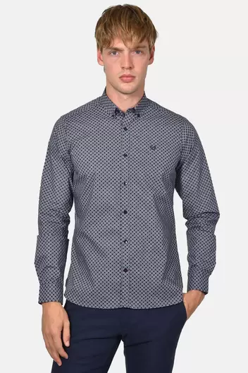 Ανδρικό Εμπριμέ Πουκάμισο Custom Fit Από 100% Βαμβάκι – Απαλή Υφή Με Φυσική Αναπνοή - ΤΥΠΟΣ Ανδρικό Εμπριμέ Πουκάμισο Custom Fit Από 100% Βαμβάκι – Απαλή Υφή Με Φυσική Αναπνοή - ΤΥΠΟΣ