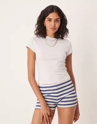 ASOS DESIGN shrunken fit baby tee in ice marl