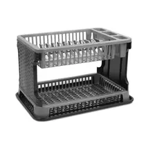 Πιατοθήκη 2 επιπέδων 29x42x27 εκ.γκρι