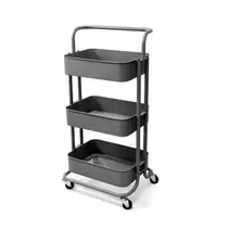 Τρόλεϊ μεταλλικό με 3 ράφια 43x35x87 εκ. γκρι