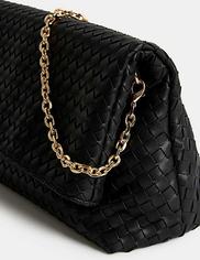 Πλεκτή τσάντα clutch από συνθετικό δέρμα