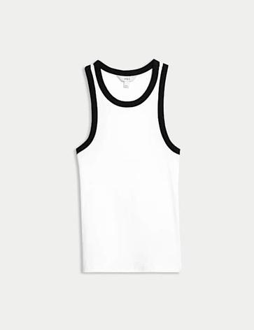 Φανελάκι με αθλητική πλάτη, ανάγλυφη υφή και υψηλή περιεκτικότητα σε βαμβάκι