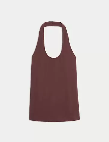 Τοπ υψηλής περιεκτικότητας σε βαμβάκι με λαιμόκοψη χάλτερ