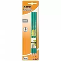 BIC Evolution Original Μολύβι Γραφίτη HB-3 τεμ+1 Μικρή Γόμα+1 Μικρή Ξύστρα