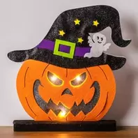 Halloween Επιτραπέζιο Αφρώδες Διακοσμητικό Κολοκύθα με Φως 29x4x30cm