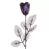 Λουλούδι Διακοσμητικό Τριαντάφυλλο Μαύρο Μωβ 47cm