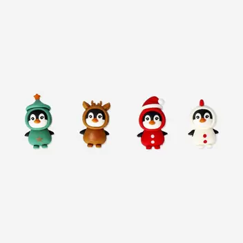 Erasers as Christmas dress up figures - 4 pcs