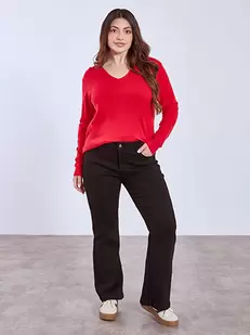 Jeans flare push up monochrome