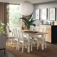 Τραπέζι και 6 καρέκλες, 170/220x80 cm