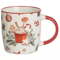 Χριστουγεννιάτικη Κούπα New Bone Λευκή με Σχέδια Gingerbread 340ml