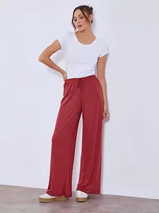 Wide leg trousers knitted