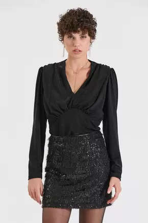 Μπλούζα Λούρεξ με V Λαιμόκοψη