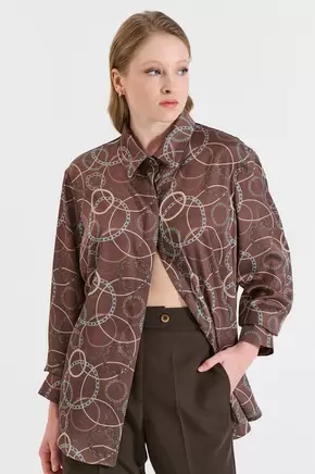 Σατέν Πουκάμισο με Print