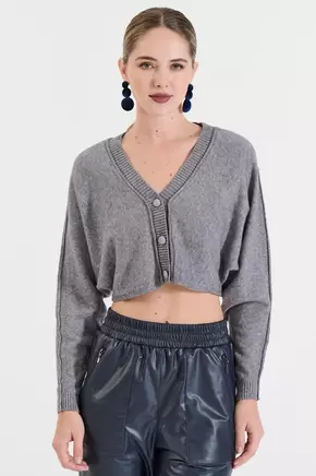 Κοντή Πλεκτή Ζακέτα με Λούρεξ Λεπτομέρειες