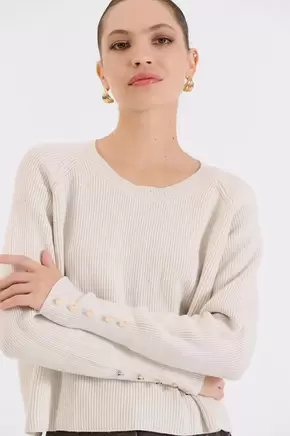 Πλεκτή Μπλούζα με Διακριτική Λάμψη