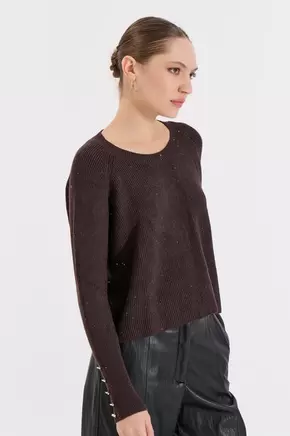 Πλεκτή Μπλούζα με Διακριτική Λάμψη