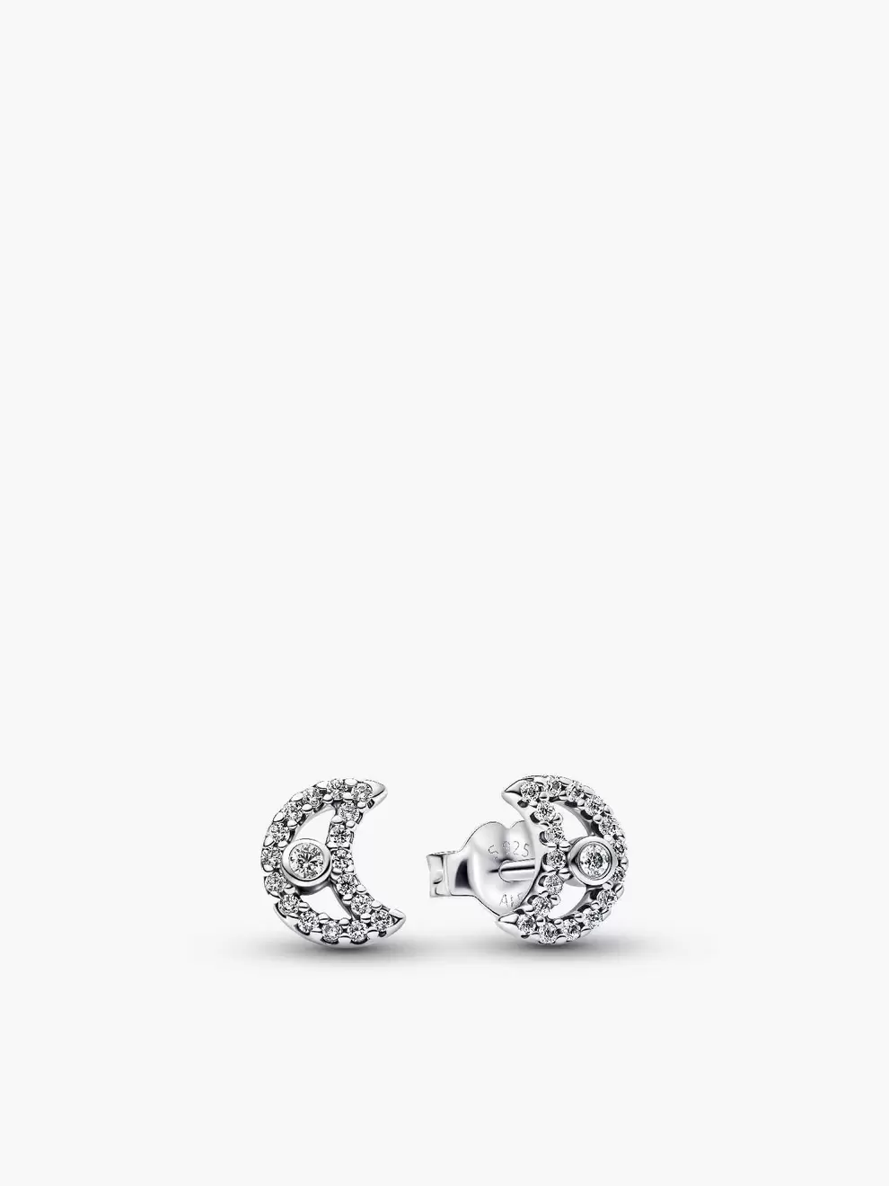 Λαμπερά καρφωτά σκουλαρίκια με φεγγάρι