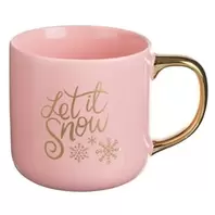 Χριστουγεννιάτικη Κούπα New Bone Ίσια Ροζ Χρυσό Foil Τύπωμα - 360ml