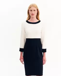 Φόρεμα διχρωμία με πέρλες pencil