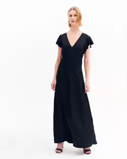 Φόρεμα maxi satin με χάντρες