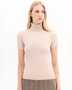 Πλεκτή μπλούζα κοντομάνικη ζιβάγκο