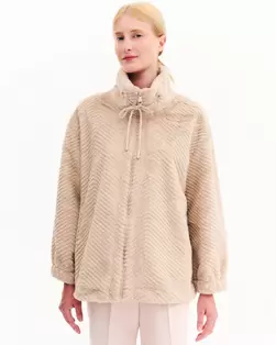 Μπουφάν με γούνα και ψηλό λαιμό