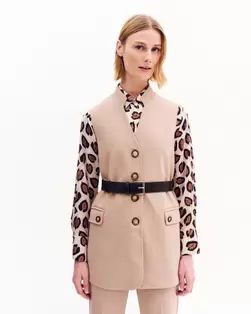 Γιλέκο μακρύ με ζώνη