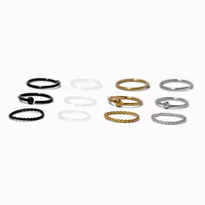 Σκουλαρίκια Μύτης 20G Mixed Bioflex - 12 Τεμάχια