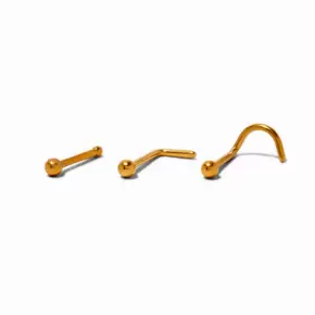 Σετ Σκουλαρίκια Μύτης 20G Χρυσού Τόνου Από Τιτάνιο - 3 Τεμάχια