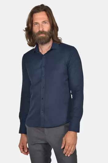 Ανδρικό Επίσημο Πουκάμισο Slim Fit Με Μοντέρνα Γραμμή - NAVY Ανδρικό Επίσημο Πουκάμισο Slim Fit Με Μοντέρνα Γραμμή - NAVY