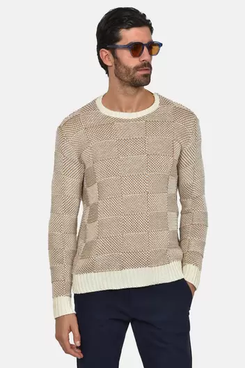 Ανδρικό Πουλόβερ Με Σχέδιο Σκακιέρα - ΕΚΡΟΥ Ανδρικό Πουλόβερ Με Σχέδιο Σκακιέρα - ΕΚΡΟΥ